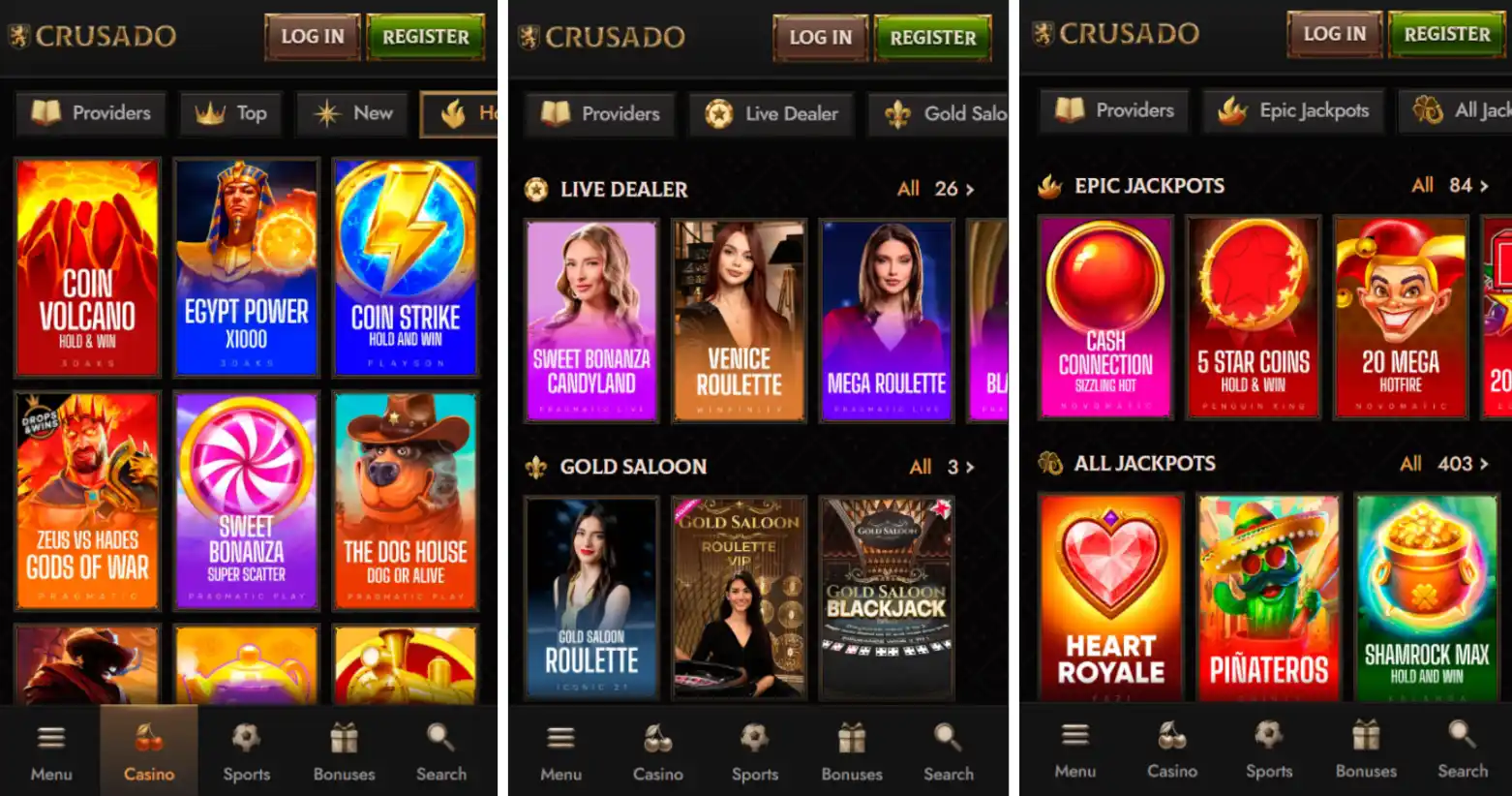 crusado casino mobile browser