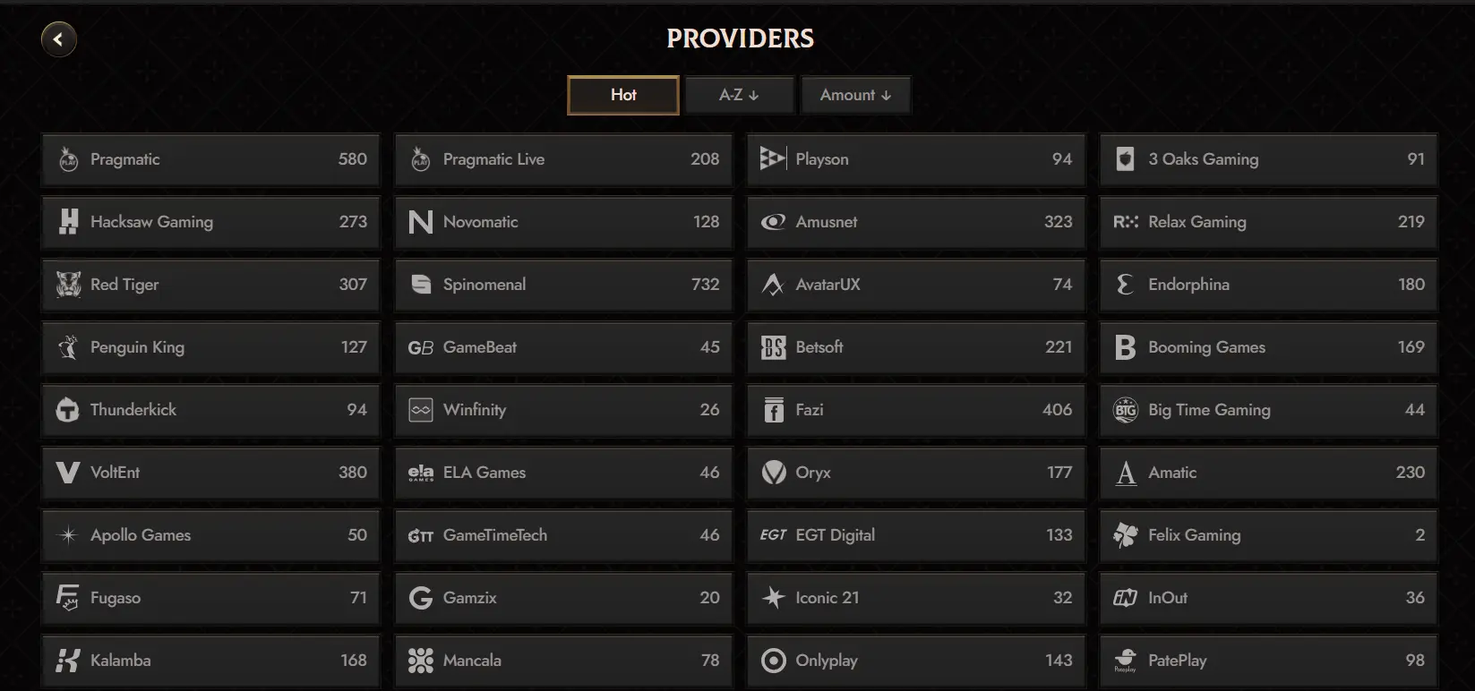 crusado casino providers